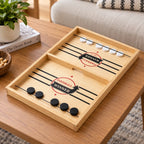 Puck Flick Game Pine Wood Rubber Band Shooter