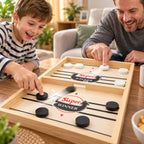 Puck Flick Game Pine Wood Rubber Band Shooter