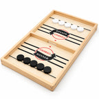 Puck Flick Game Pine Wood Rubber Band Shooter
