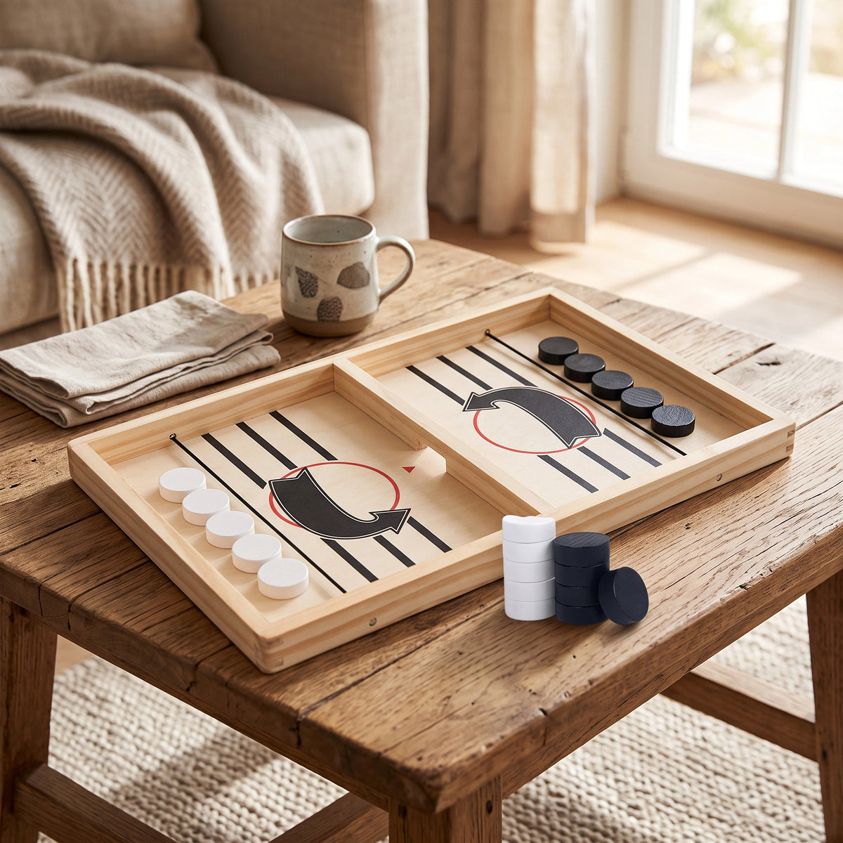 Puck Game Two-Player Solid Wood & Smooth Glide