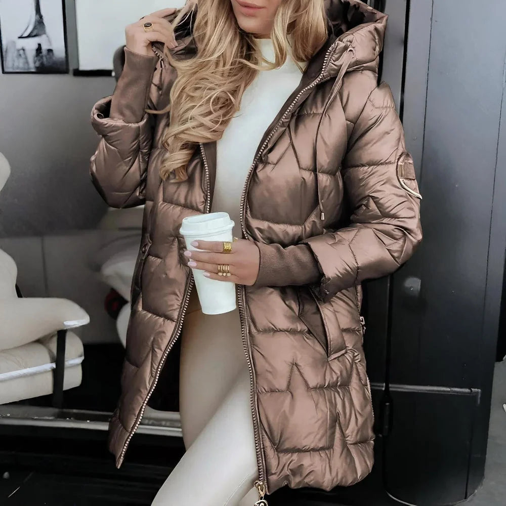 Puffer Jacket Hooded Quilted Roomy Fit