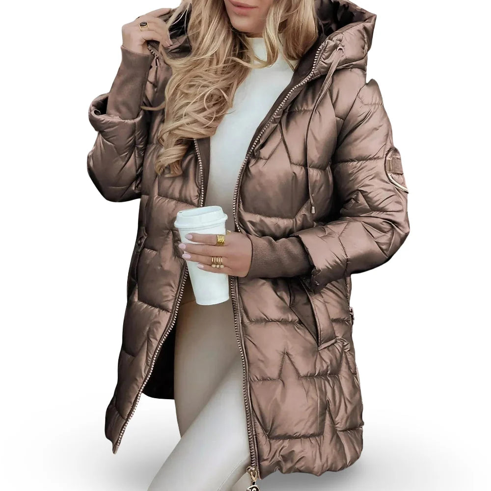 Puffer Jacket Hooded Quilted Roomy Fit