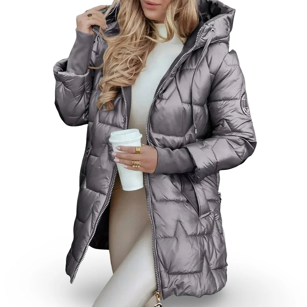 Puffer Jacket Hooded Quilted Roomy Fit
