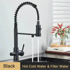 Pull-Down Kitchen Faucet Three-Way Purified Water Dual-Handle