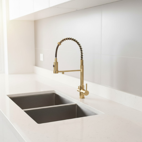 Pull-Down Kitchen Faucet Three-Way Purified Water Dual-Handle