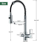 Pull-Down Kitchen Faucet Three-Way Purified Water Dual-Handle