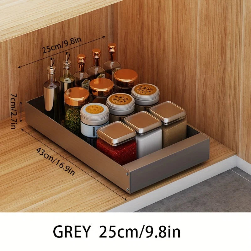 Pull-Out Cabinet Organizer Smooth-Glide Rust-Resistant Metal Space-Saving