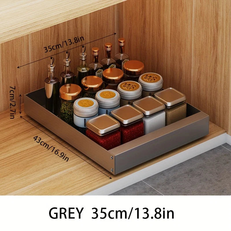 Pull-Out Cabinet Organizer Smooth-Glide Rust-Resistant Metal Space-Saving