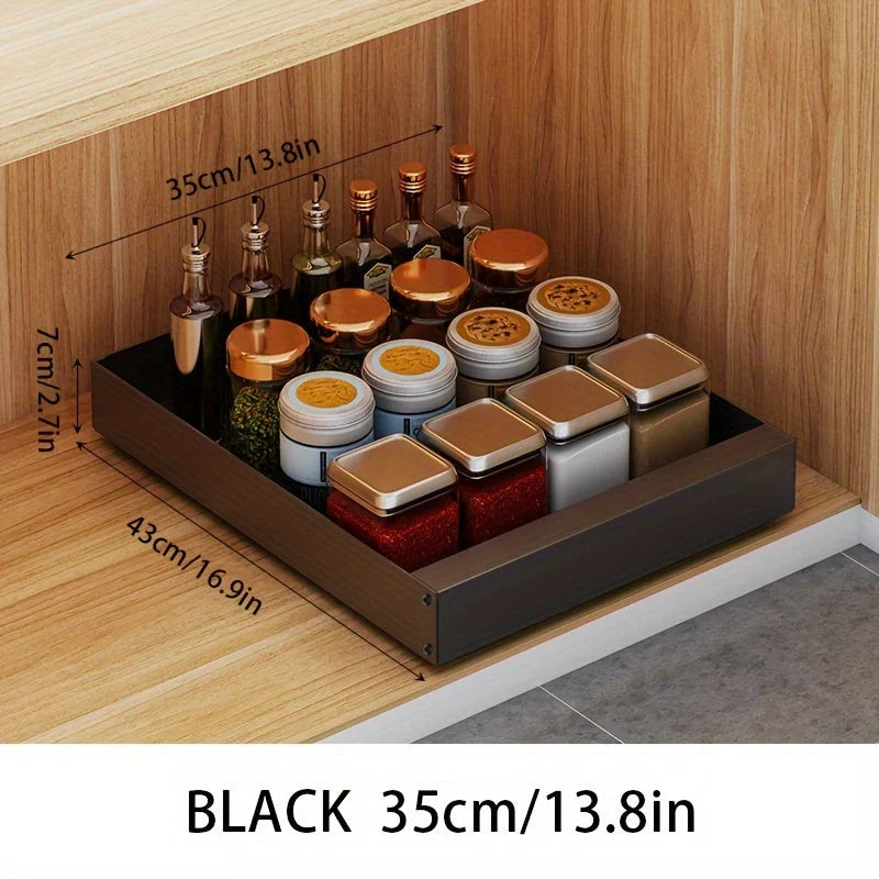 Pull-Out Cabinet Organizer Smooth-Glide Rust-Resistant Metal Space-Saving