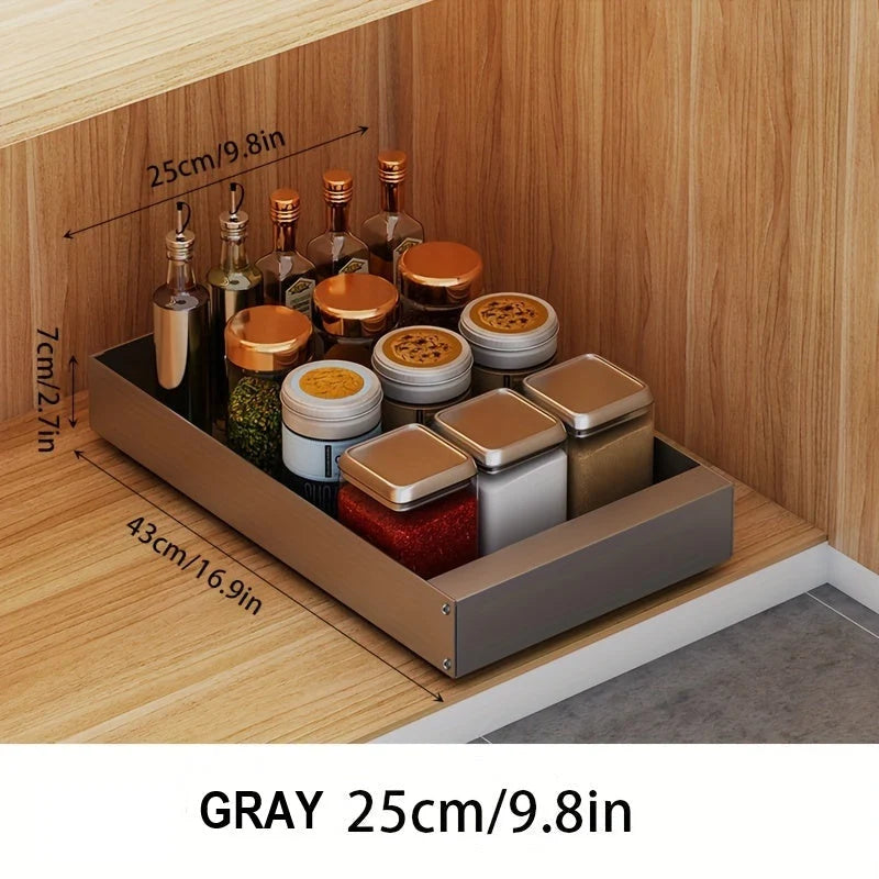 Pull-Out Cabinet Organizer Smooth-Glide Rust-Resistant Metal Space-Saving