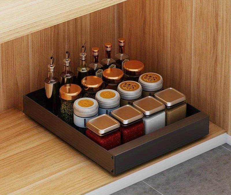 Pull-Out Cabinet Organizer Smooth-Glide Rust-Resistant Metal Space-Saving
