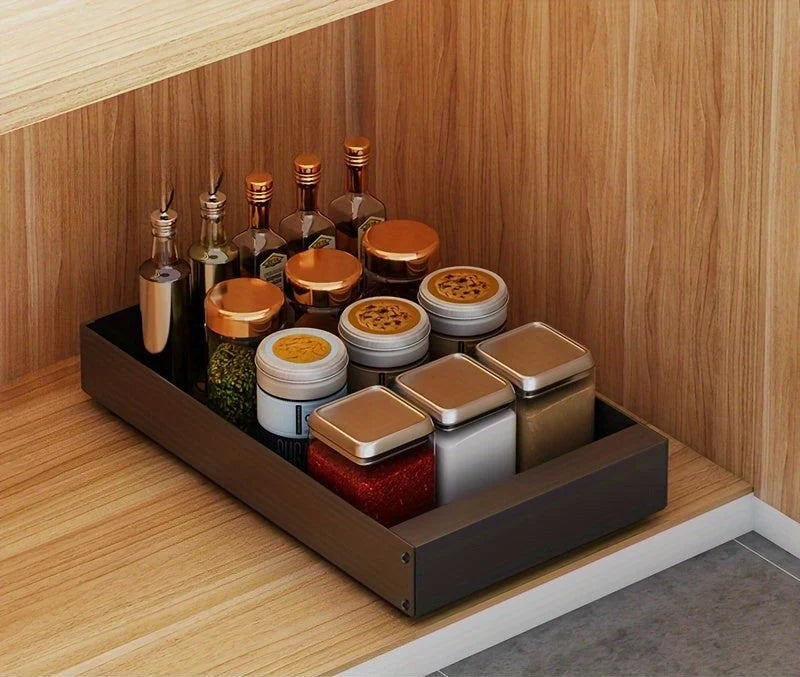 Pull-Out Cabinet Organizer Smooth-Glide Rust-Resistant Metal Space-Saving