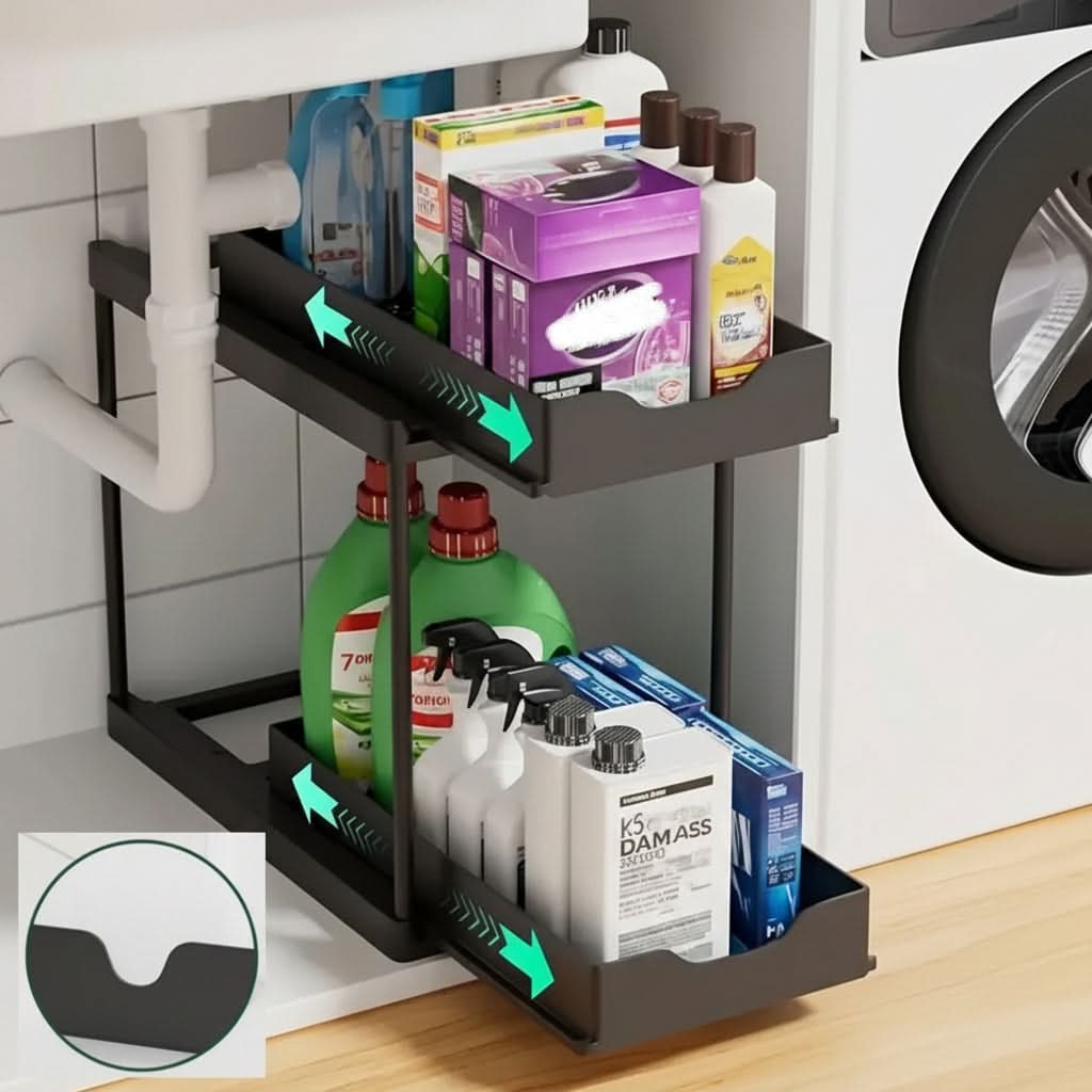 Pull-Out Cabinet Shelf Smooth-Glide Reinforced Steel