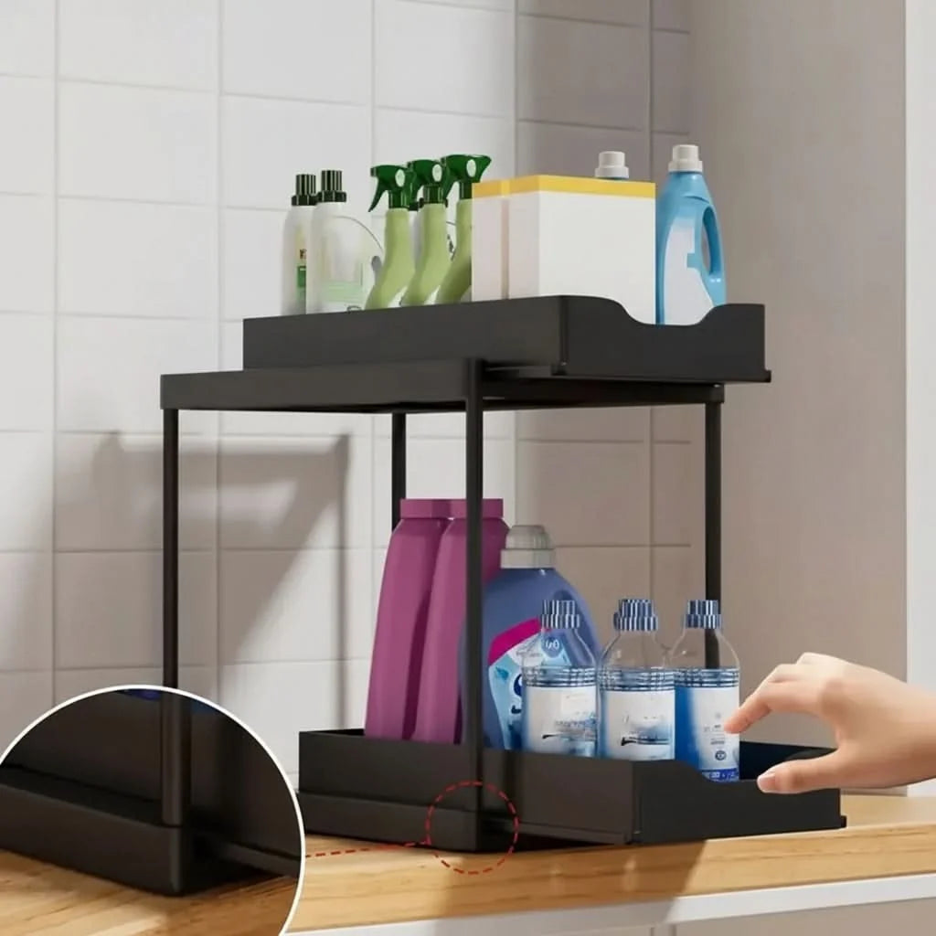 Pull-Out Cabinet Shelf Smooth-Glide Reinforced Steel