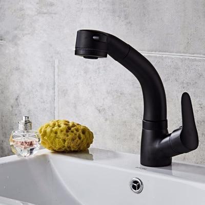 Pull-Out Shower Faucet 360° Swivel Adjustable Height Dual Modes