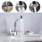 Pull-Out Shower Faucet 360° Swivel Adjustable Height Dual Modes