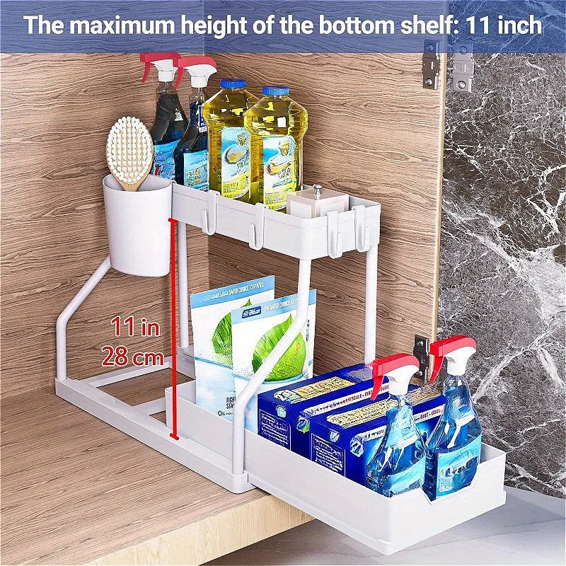 Pull-Out Storage Rack Multilayer Ventilated Space-Saving