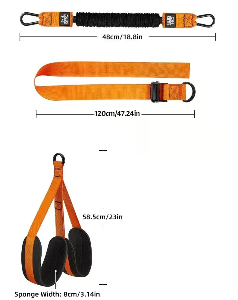 Pull-Up Assist Band Double-Foot Support & Reinforced Steel Hooks
