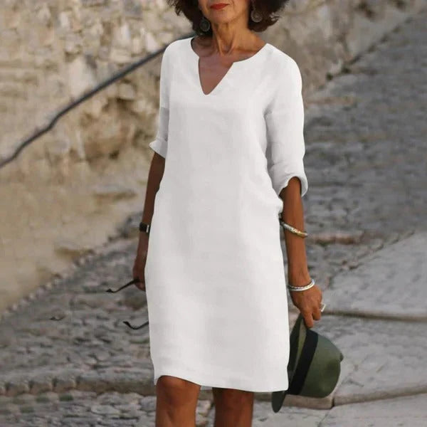 Pullover Dress Loose Fit Breathable Cotton Blend