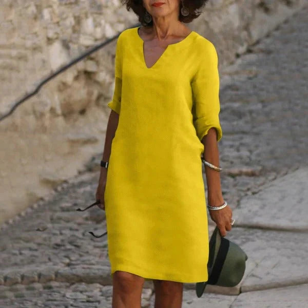 Pullover Dress Loose Fit Breathable Cotton Blend