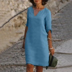 Pullover Dress Loose Fit Breathable Cotton Blend