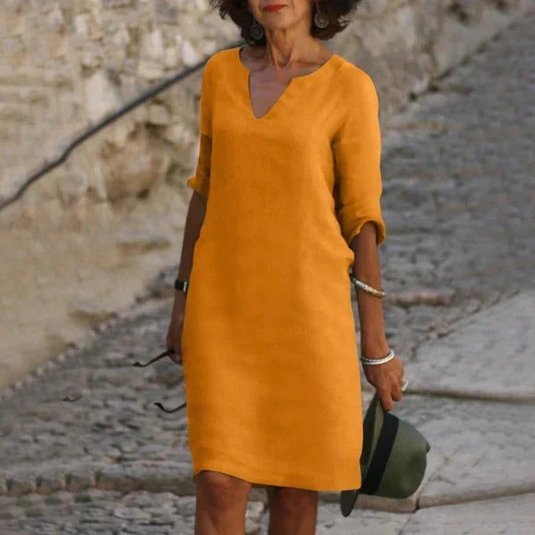 Pullover Dress Loose Fit Breathable Cotton Blend