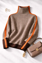 Pullover Sweater Wool Cashmere Blend Roll Neck