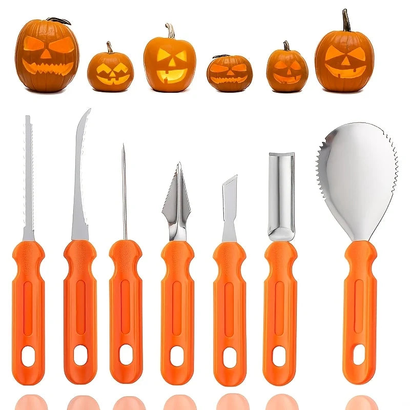 Pumpkin Carving Kit Stainless Steel Set of 7