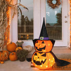 Pumpkin Decoration Collapsible Warm White LED Set of 2
