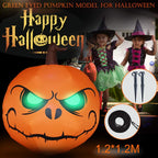 Pumpkin Decoration Large Glowing Green Eyes Inflatable & Weatherproof