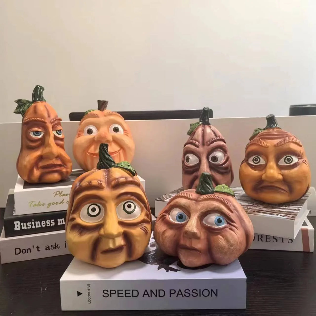 Pumpkin Figure Funny Face Weather-Resistant