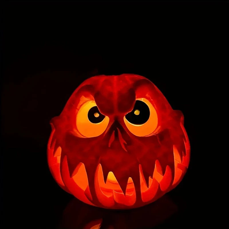 Pumpkin Lantern Ceramic-Look Resin Shatterproof Tealight & LED Compatible