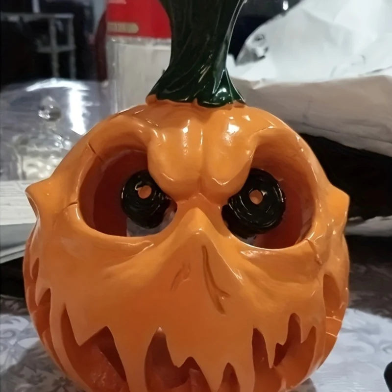 Pumpkin Lantern Ceramic-Look Resin Shatterproof Tealight & LED Compatible