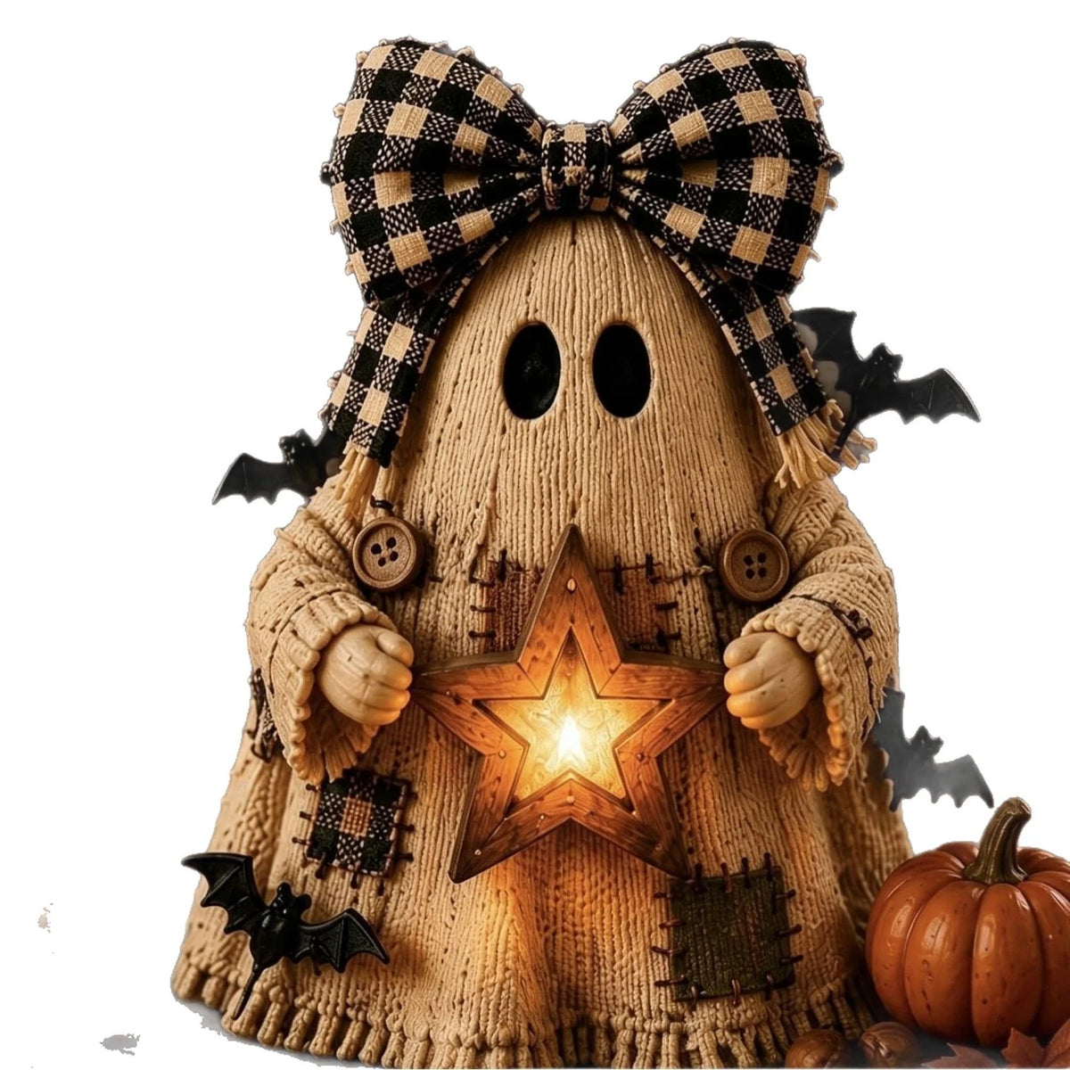 Pumpkin Lantern Handcrafted Rustic LED Compatible