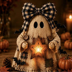 Pumpkin Lantern Handcrafted Rustic LED Compatible
