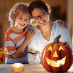 Pumpkin Lights Flameless Flickering LED Remote & Timer