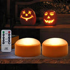 Pumpkin Lights Flameless Flickering LED Remote & Timer