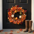 Pumpkin Wreath Handcrafted Artificial Pumpkins & Eucalyptus