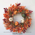Pumpkin Wreath Handcrafted Artificial Pumpkins & Eucalyptus
