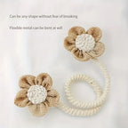 Punch-Free Floral Hemp Curtain Tiebacks (Set of 2)