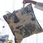 Pure Cotton French Jouy Cushion Cover (18x18 in)