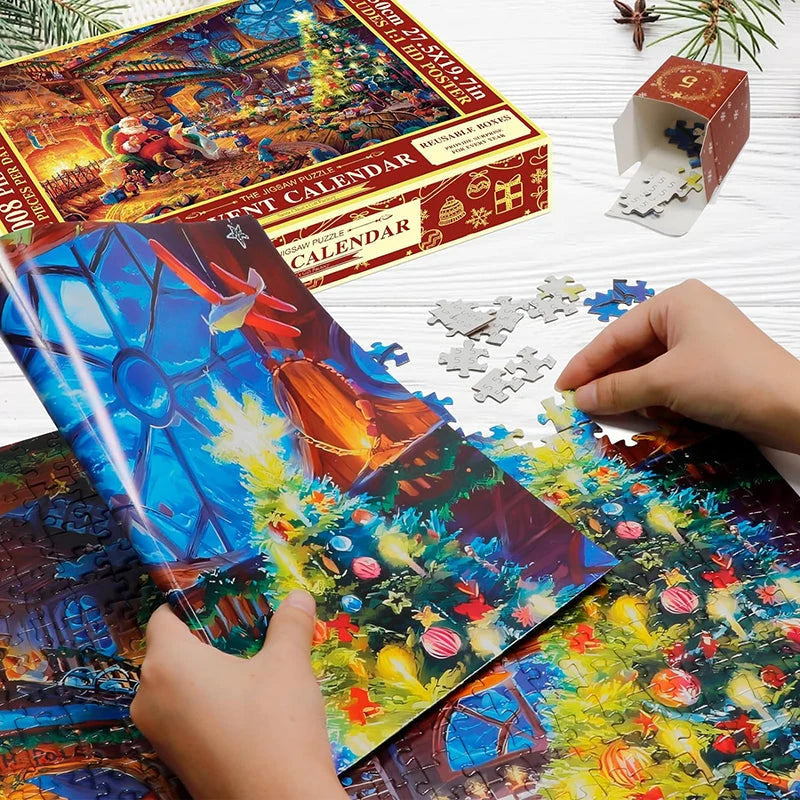 Puzzle Advent Calendar 1008 Pieces 24 Daily Boxes