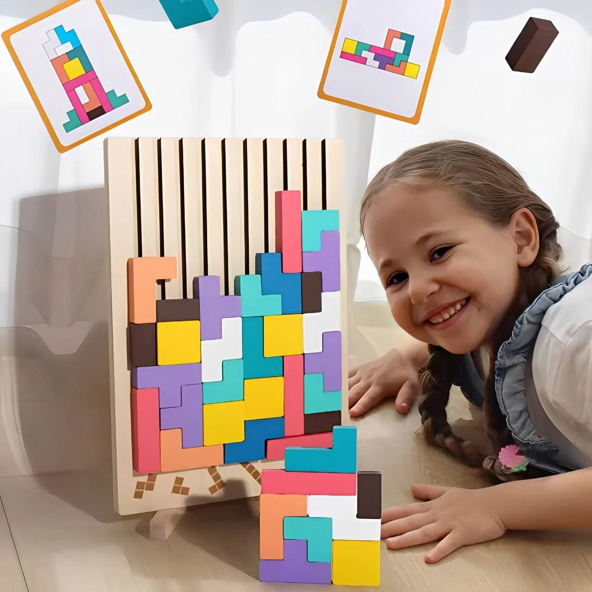 Puzzle Set 42-Piece Wooden Foldout Stand