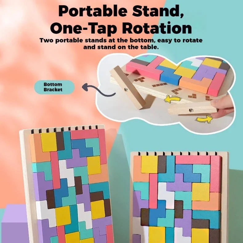 Puzzle Set 42-Piece Wooden Foldout Stand