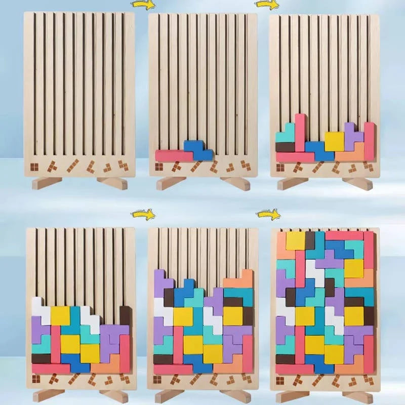 Puzzle Set 42-Piece Wooden Foldout Stand