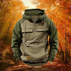 Quarter Zip Pullover Soft Lined Kangaroo & Chest Pockets
