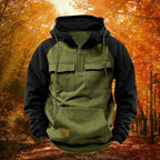 Quarter Zip Pullover Soft Lined Kangaroo & Chest Pockets