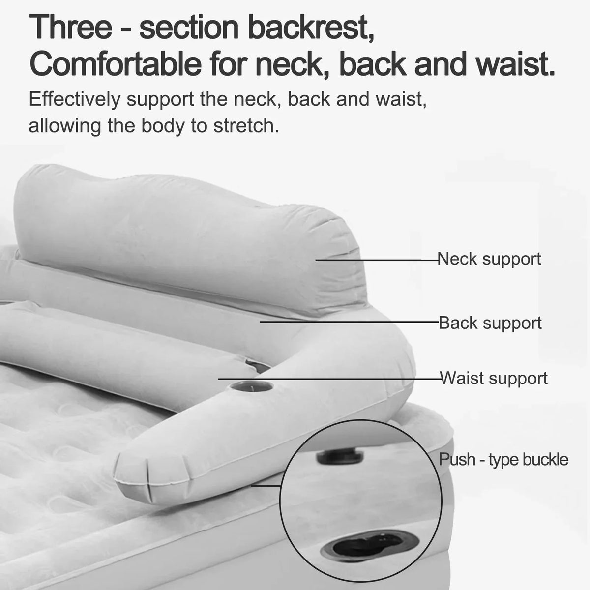 Queen Air Mattress Elevated Backrest & Electric Pump
