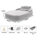 Queen Air Mattress Elevated Backrest & Electric Pump