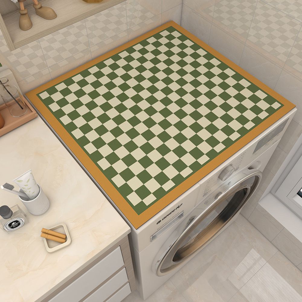 Quick-Drying Silicone Checkerboard Washing Machine Cover Mat